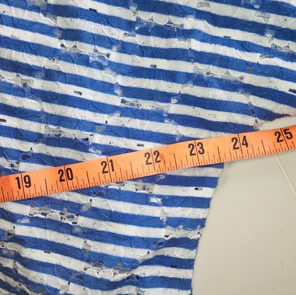 Anthropologie Nautical Ocean Blue and White Stripe Cover-up Cardigan - Picture 9 of 14